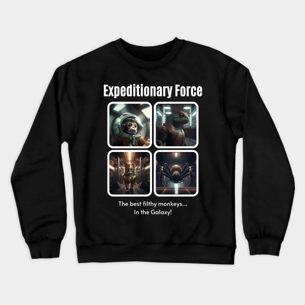 Filthy Monkeys - Expeditionary Force Crewneck Sweatshirt by AI-datamancer